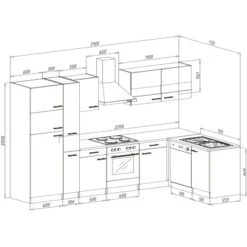 Respekta Winkelküche KBL310ESGSC 310 Cm Grau Eiche Sonoma Nachbildung -Obi Kuche Geschaft 6861967 KBL310ESGSC 04