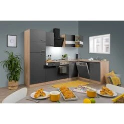 Respekta Winkelküche KBL280ESGS 280 Cm Grau-Eiche Sonoma Sägerau Nachbildung -Obi Kuche Geschaft 6862056 KBL280ESGS 01