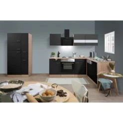 Respekta Winkelküche KBL310ESSS 310 Cm Schwarz-Eiche Sonoma Sägerau Nachbildung -Obi Kuche Geschaft 6862205 KBL310ESSS 03