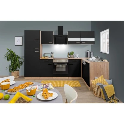 Respekta Winkelküche KBL280ESWSC 280 Cm Schwarz-Eiche Sonoma Sägerau Nachbildung 3 Respekta Winkelküche KBL280ESWSC 280 Cm Schwarz-Eiche Sonoma Sägerau Nachbildung