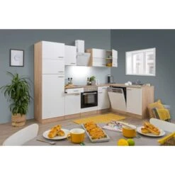 Respekta Winkelküche KBL280ESWSC 280 Cm Weiß-Eiche Sonoma Sägerau Nachbildung -Obi Kuche Geschaft 6862528 KBL280ESWSC 01
