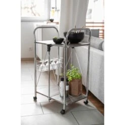 Wenko Servierwagen Liky Holzdekor Zusammenklappbar -Obi Kuche Geschaft 686865 1068 08