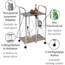 Wenko Servierwagen Liky Holzdekor Zusammenklappbar -Obi Kuche Geschaft 686865 1068 11