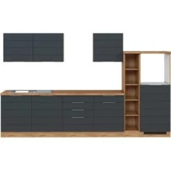 Held Möbel Küchenzeile 330 Cm Matt Grau-Wotaneiche Ohne E-Geräte -Obi Kuche Geschaft 68 11016600 1022.6293 1a 2