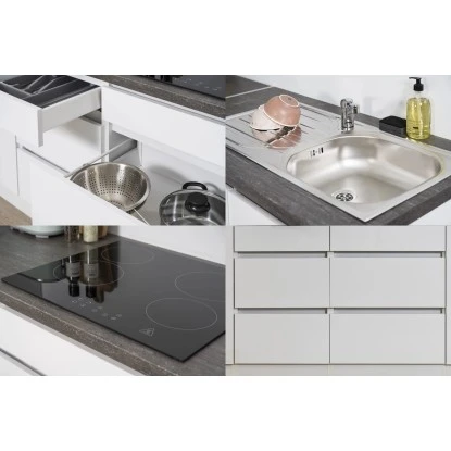 Respekta Küchenzeile Ohne E-Geräte 330 Cm Grifflos Weiß Matt 6 Respekta Küchenzeile Ohne E-Geräte 330 Cm Grifflos Weiß Matt – Bild 4