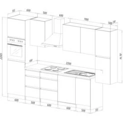 Respekta Küchenzeile Ohne E-Geräte 330 Cm Grifflos Schwarz Hochglanz-Weiß -Obi Kuche Geschaft 6981104 4384 2