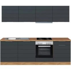 Held Möbel Küchenzeile 240 Cm Matt Grau-Wotaneiche -Obi Kuche Geschaft 69 11016600 1001.6293 1a 2
