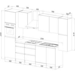 Respekta Premium Küchenzeile GLRP330HESGOES Grifflos 330 Cm Grau Eiche Säger. NB -Obi Kuche Geschaft 7014640 4384 2