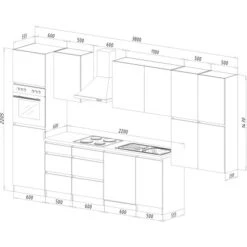 Respekta Premium Küchenzeile GLRP380HESSOES Grifflos 380 Cm Schwarz Eiche NB -Obi Kuche Geschaft 7014723 4384 2