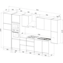 Respekta Premium Küchenzeile GLRP395HESWGKEOES Grifflos 395 Cm Weiß Eiche NB -Obi Kuche Geschaft 7014772 4384 9