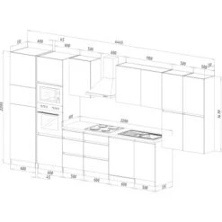 Respekta Premium Küchenzeile GLRP445HESWGKEOES Grifflos 445 Cm Weiß Eiche NB -Obi Kuche Geschaft 7014822 4384 9