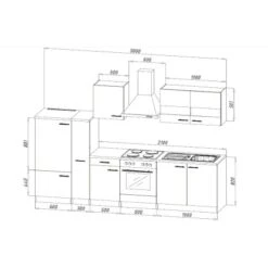 Respekta Küchenzeile Ohne E-Geräte 300 Cm Rot-Eiche Sägerau -Obi Kuche Geschaft 7053366 4384 LBKB300ESR 03