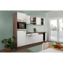 Respekta Küchenzeile Ohne E-Geräte 280 Cm Weiß Seidengl.-Eiche York -Obi Kuche Geschaft 7053788 4384 LBKB280EYW 02