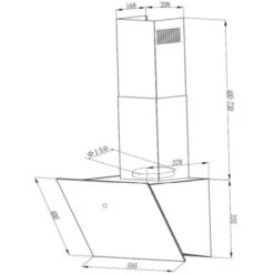 Respekta Dunstabzugshaube CH111060WA++ Kopffrei 60 Cm Weiß -Obi Kuche Geschaft 705 4394 CH111060WA Skizze