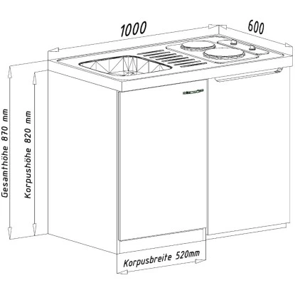 Respekta Miniküche Pantry 100S 100 Cm Weiß 10 Respekta Miniküche Pantry 100S 100 Cm Weiß – Bild 8
