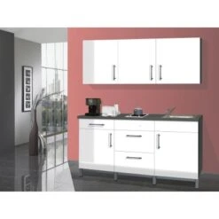 Menke Küchenzeile Rack-Time 1 Weiß Hochglanz 180 Cm