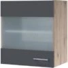 Flex-Well Exclusiv Glas-Oberschrank Morena 50cm Basaltgrau Matt - San Remo Eiche -Obi Kuche Geschaft 756495 4051 hgh50morena