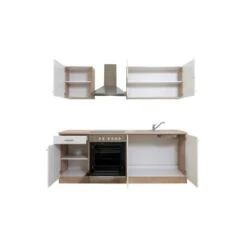 Respekta Küchenzeile KB210ESWC 210 Cm Weiß-Eiche Sägerau Nachbildung -Obi Kuche Geschaft 75 4384 102021 KB210ESWC 5