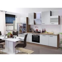 Flex-Well Exclusiv Küchenzeile Valero 280 Cm Hochglanz Weiß-Sonoma Eiche -Obi Kuche Geschaft 766 4051 g2802302061valero