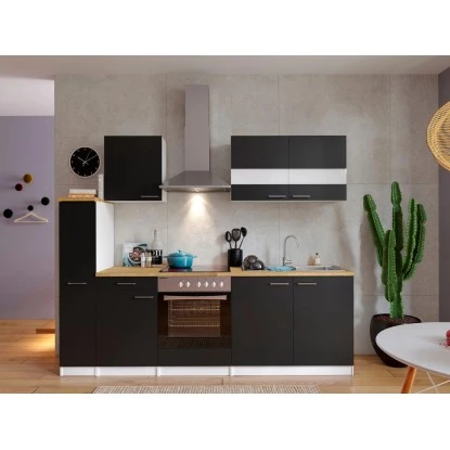 Respekta Küchenzeile KB240WSC 240 Cm Schwarz-Weiß 5 Respekta Küchenzeile KB240WSC 240 Cm Schwarz-Weiß – Bild 3