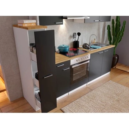 Respekta Küchenzeile KB240WSC 240 Cm Schwarz-Weiß 6 Respekta Küchenzeile KB240WSC 240 Cm Schwarz-Weiß – Bild 4