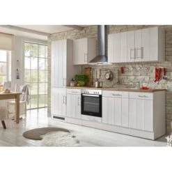 Respekta Premium Küchenzeile Landhaus 280 Cm Lärche Weiß Matt (DAH CH22078IXB) -Obi Kuche Geschaft 7854326 4384 4