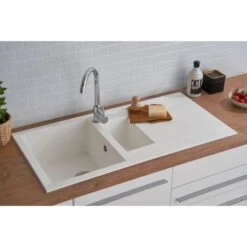 Respekta Einbauspüle Mineralite Houston 100 Cm X 50 Cm Weiß -Obi Kuche Geschaft 793 4384 HOUSTON100X50W 13