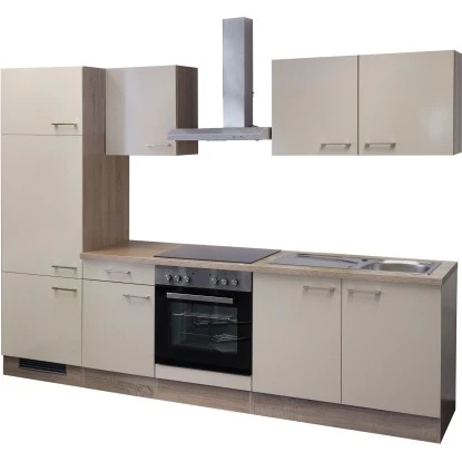 Flex-Well Exclusiv Küchenzeile Orlando 270 Cm Kaschmir Glanz-Sonoma Eiche 5 Flex-Well Exclusiv Küchenzeile Orlando 270 Cm Kaschmir Glanz-Sonoma Eiche – Bild 3