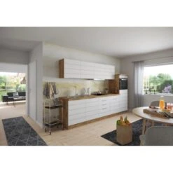 Held Möbel Küchenzeile 300 Cm Matt Weiß-Wotaneiche Ohne E-Geräte -Obi Kuche Geschaft 7 11016600 1019.6291 3b 14