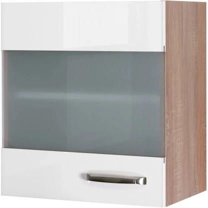 Flex-Well Exclusiv Hängeschrank Valero 50 Cm X 55 Cm Hochglanz Weiß-Sonoma Eiche 3 Flex-Well Exclusiv Hängeschrank Valero 50 Cm X 55 Cm Hochglanz Weiß-Sonoma Eiche