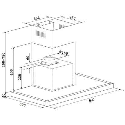 Respekta Dunstabzugshaube CH44060BSA+ 60 Cm Black Steel 14 Respekta Dunstabzugshaube CH44060BSA+ 60 Cm Black Steel – Bild 12