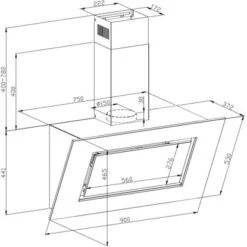 Respekta Backofen-Hauben Set EBDH-SET42090BS 90 Cm Black Steel -Obi Kuche Geschaft 825077 4384 CH42090BSA 11