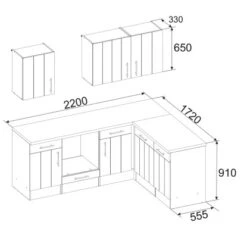 Respekta Premium Winkelküche 220 Cm Landhaus Lärche Weiß Nachbildung -Obi Kuche Geschaft 8266744 4384 3