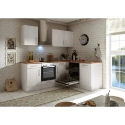 Respekta Premium Winkelküche 220 Cm Landhaus Lärche Weiß Nachbildung -Obi Kuche Geschaft 8266744 4384 4