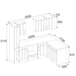 Respekta Premium Winkelküche 250 Cm Landhaus Lärche Weiß Nachbildung -Obi Kuche Geschaft 8267080 4384 3