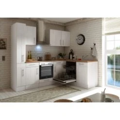 Respekta Premium Winkelküche 250 Cm Landhaus Lärche Weiß Nachbildung -Obi Kuche Geschaft 8267080 4384 4