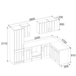 Respekta Premium Winkelküche 280 X 172 Cm Landhaus Lärche Weiß Nachbildung -Obi Kuche Geschaft 8267098 4384 3