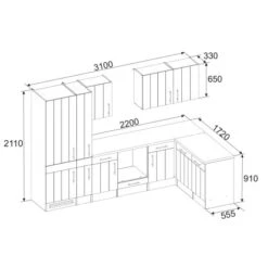 Respekta Premium Winkelküche 310 Cm Landhaus Lärche Weiß Nachbildung -Obi Kuche Geschaft 8267122 4384 3