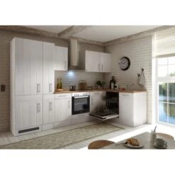 Respekta Premium Winkelküche 310 Cm Landhaus Lärche Weiß Nachbildung -Obi Kuche Geschaft 8267122 4384 4