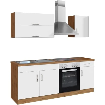 Held Möbel Küchenzeile Sorrento 210 Cm Weiß-Wotaneiche 5 Held Möbel Küchenzeile Sorrento 210 Cm Weiß-Wotaneiche – Bild 3