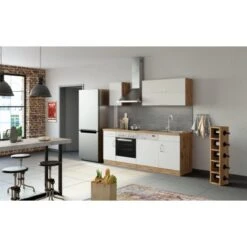 Held Möbel Küchenzeile Sorrento 210 Cm Weiß-Wotaneiche Ohne E-Geräte -Obi Kuche Geschaft 853281 11016600 15