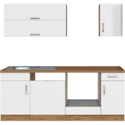 Held Möbel Küchenzeile Sorrento 210 Cm Weiß-Wotaneiche Ohne E-Geräte -Obi Kuche Geschaft 853281 11016600 3