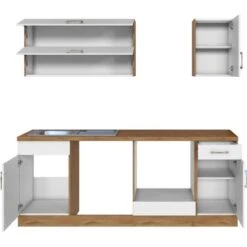 Held Möbel Küchenzeile Sorrento 210 Cm Weiß-Wotaneiche Ohne E-Geräte -Obi Kuche Geschaft 853281 11016600 4