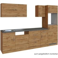 Held Möbel Küchenzeile Sorrento 270 Cm Wotaneiche-Wotaneiche Ohne E-Geräte -Obi Kuche Geschaft 853355 11016600 2
