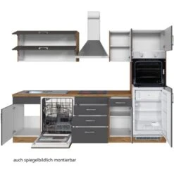 Held Möbel Küchenzeile Sorrento 270 Cm Anthrazit-Wotaneiche -Obi Kuche Geschaft 853358 11016600 4