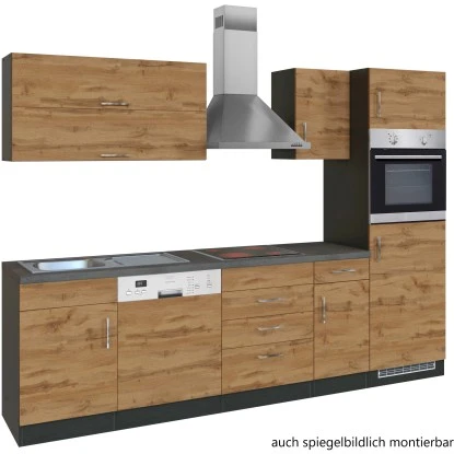 Held Möbel Küchenzeile Sorrento 270 Cm Wotaneiche-Grafit 5 Held Möbel Küchenzeile Sorrento 270 Cm Wotaneiche-Grafit – Bild 3