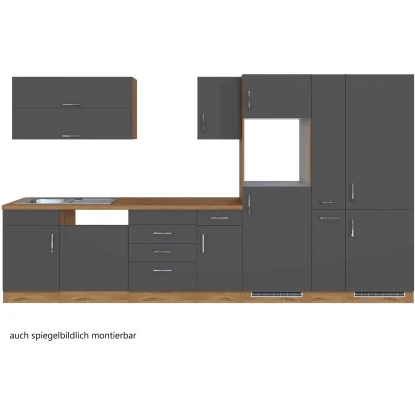 Held Möbel Küchenzeile Sorrento 360 Cm Anthrazit-Wotaneiche Ohne E-Geräte 5 Held Möbel Küchenzeile Sorrento 360 Cm Anthrazit-Wotaneiche Ohne E-Geräte – Bild 3