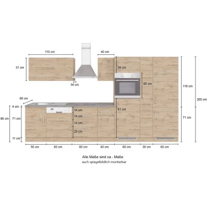 Held Möbel Küchenzeile Sorrento 360 Cm Wotaneiche-Wotaneiche Ohne E-Geräte 7 Held Möbel Küchenzeile Sorrento 360 Cm Wotaneiche-Wotaneiche Ohne E-Geräte – Bild 5
