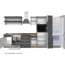 Held Möbel Küchenzeile Sorrento 360 Cm Anthrazit-Wotaneiche -Obi Kuche Geschaft 853380 11016600 4