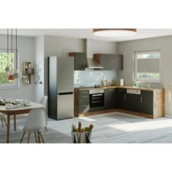 Held Möbel Küchenzeile Sorrento 210 Cm Anthrazit-Wotaneiche Ohne E-Geräte Winkel -Obi Kuche Geschaft 853387 11016600 14